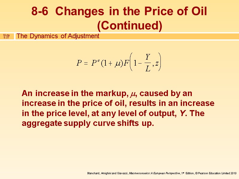 An increase in the markup, , caused by an increase in the price of